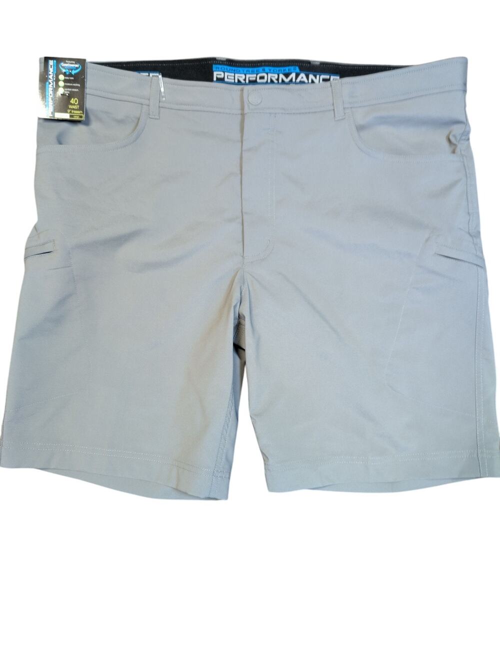Roundtree & Yorke Shorts Men 40 (42) Performance Work Play Stretch Flat Front